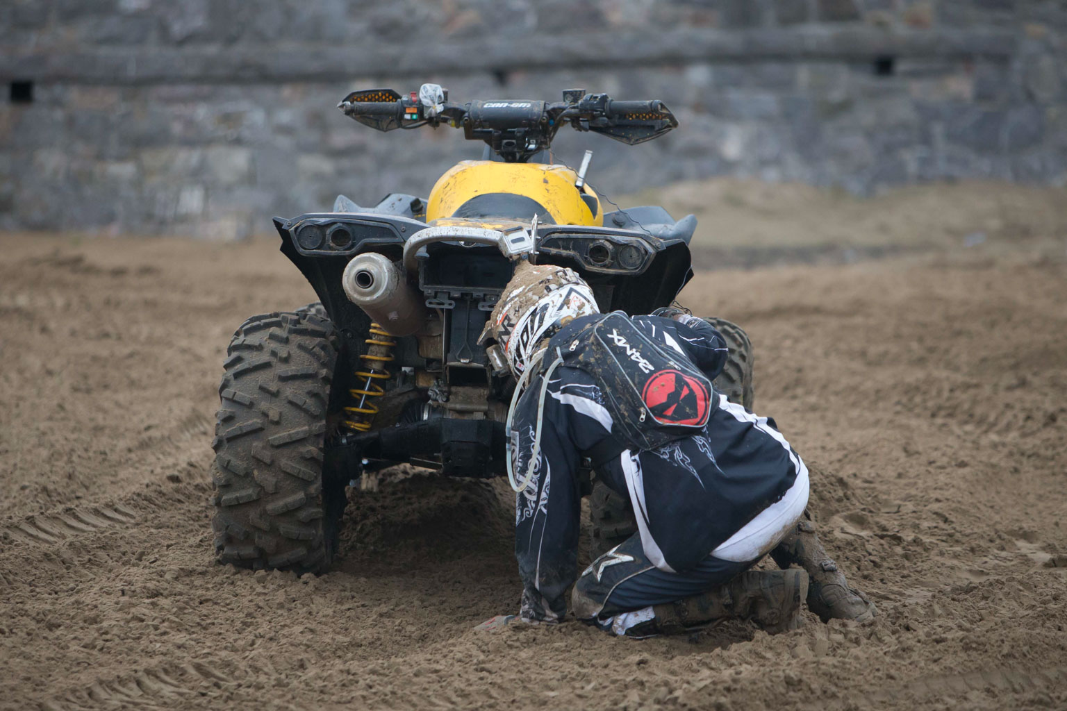 Unknown rider GoPro filming his broken quad